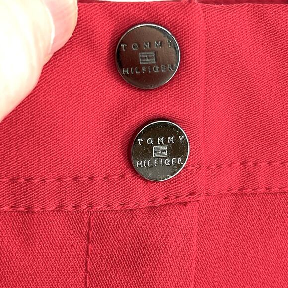 Tommy Hilfiger NEW Wide Leg Pants Womens Sz 8 Red VINTAGE Back Flap Pockets - Picture 4 of 11